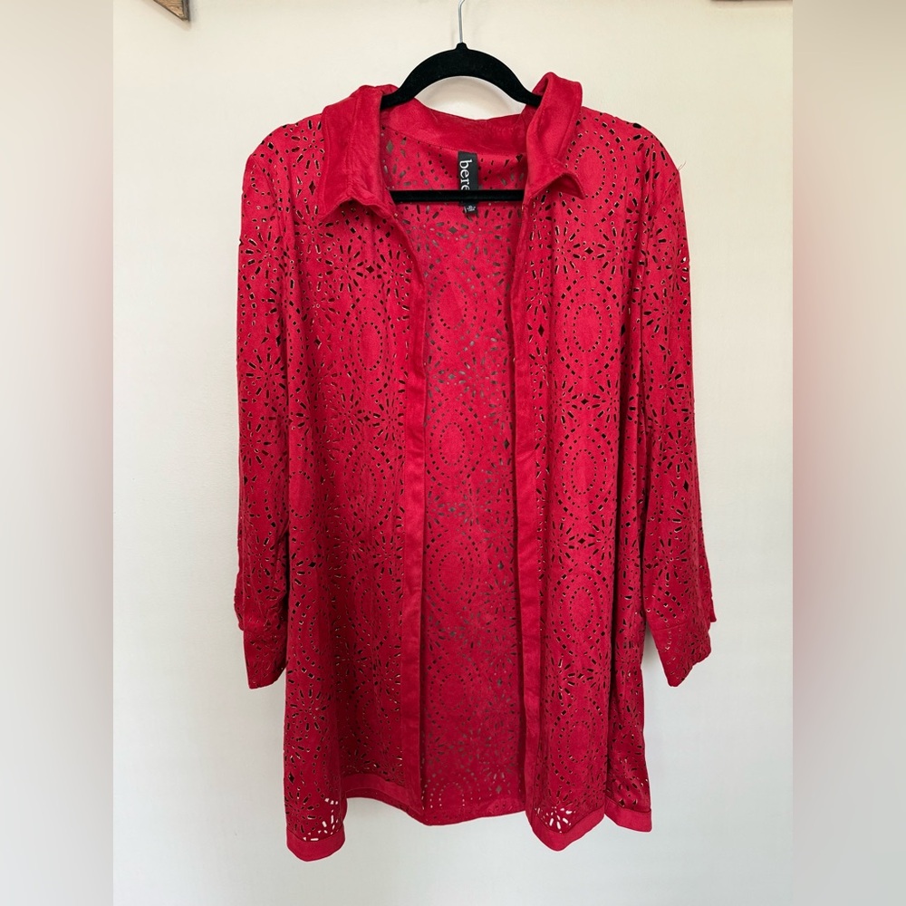 Red and gold machine cut jacket